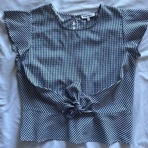 Gingham Blouse With Bow